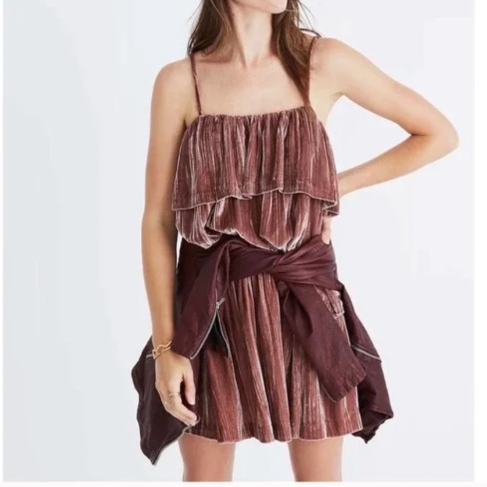 Madewell Velvet Layered Spaghetti top